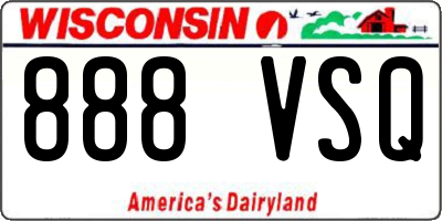 WI license plate 888VSQ