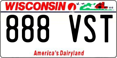 WI license plate 888VST