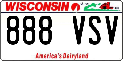 WI license plate 888VSV