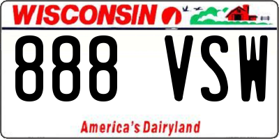 WI license plate 888VSW