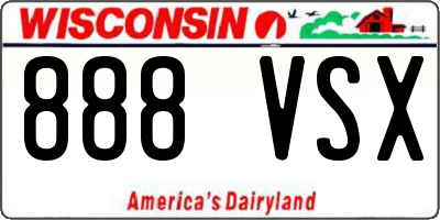 WI license plate 888VSX