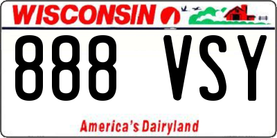 WI license plate 888VSY