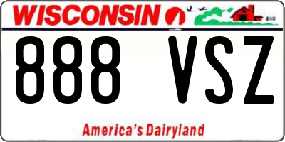 WI license plate 888VSZ