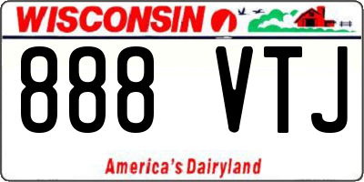 WI license plate 888VTJ