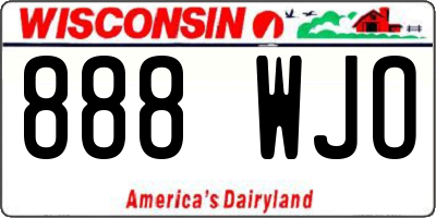 WI license plate 888WJO