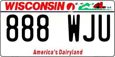 WI license plate 888WJU