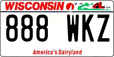 WI license plate 888WKZ