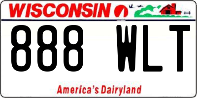 WI license plate 888WLT