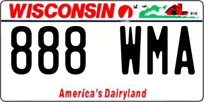 WI license plate 888WMA