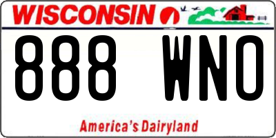 WI license plate 888WNO