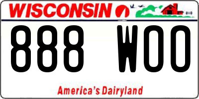 WI license plate 888WOO
