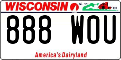 WI license plate 888WOU