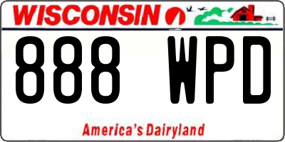 WI license plate 888WPD