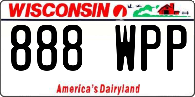 WI license plate 888WPP