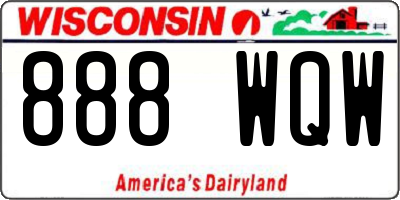 WI license plate 888WQW