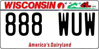 WI license plate 888WUW