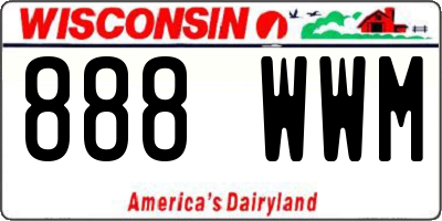 WI license plate 888WWM
