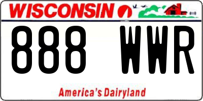 WI license plate 888WWR