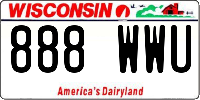 WI license plate 888WWU