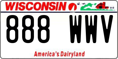 WI license plate 888WWV