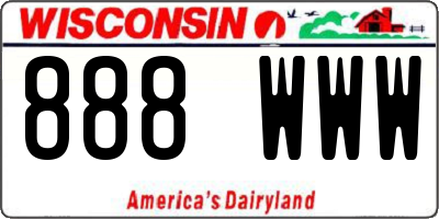 WI license plate 888WWW
