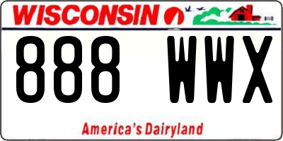 WI license plate 888WWX