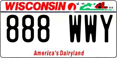 WI license plate 888WWY