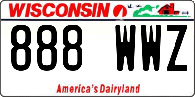 WI license plate 888WWZ