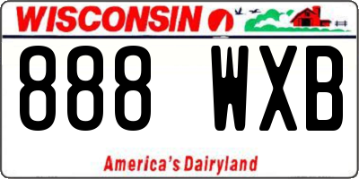 WI license plate 888WXB