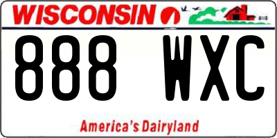 WI license plate 888WXC