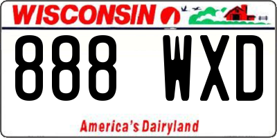 WI license plate 888WXD
