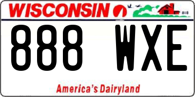 WI license plate 888WXE