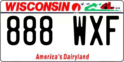 WI license plate 888WXF