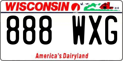 WI license plate 888WXG