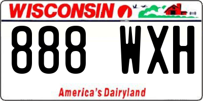 WI license plate 888WXH