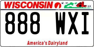 WI license plate 888WXI