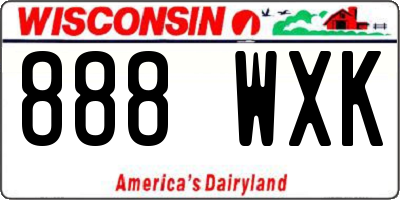 WI license plate 888WXK