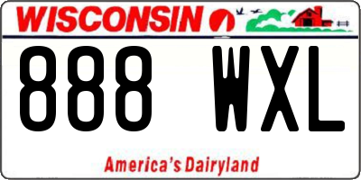 WI license plate 888WXL