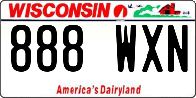 WI license plate 888WXN