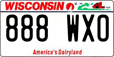 WI license plate 888WXO