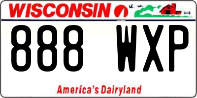 WI license plate 888WXP