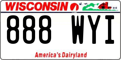 WI license plate 888WYI