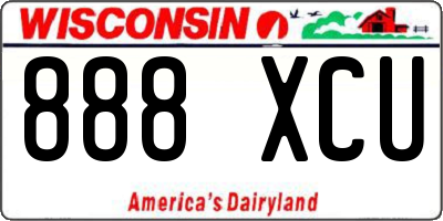 WI license plate 888XCU