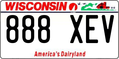 WI license plate 888XEV