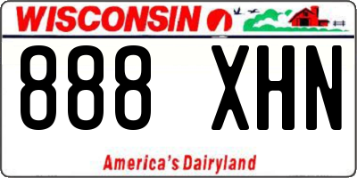 WI license plate 888XHN