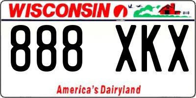 WI license plate 888XKX