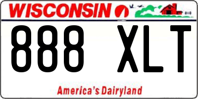 WI license plate 888XLT