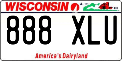 WI license plate 888XLU