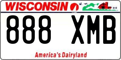 WI license plate 888XMB