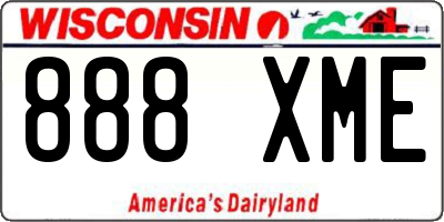WI license plate 888XME